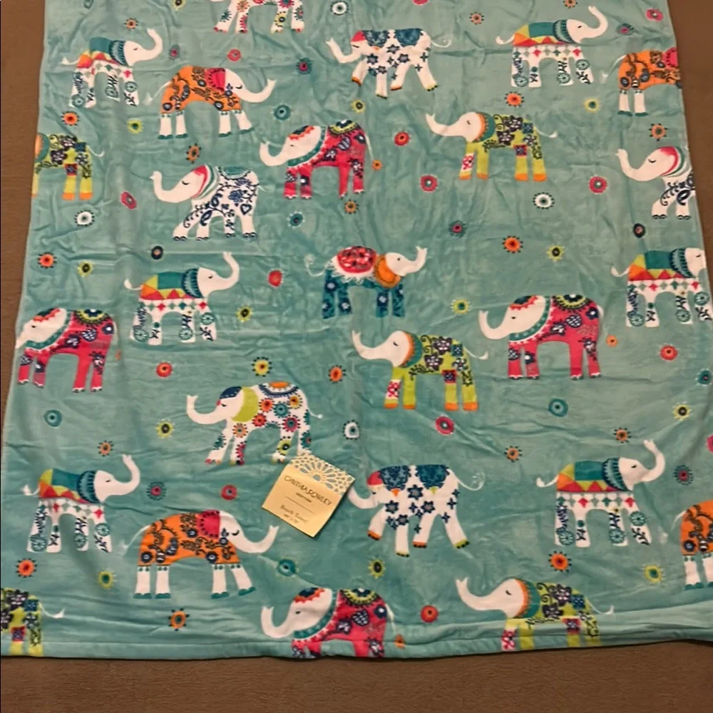 NWT Cynthia Rowley Multi Color Elephant 40”x70” 100% cotton Beach Towel
